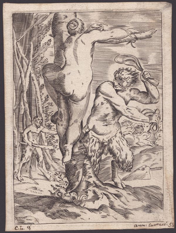 Annibale Carracci - Satyr and a nymph, from Lascivie