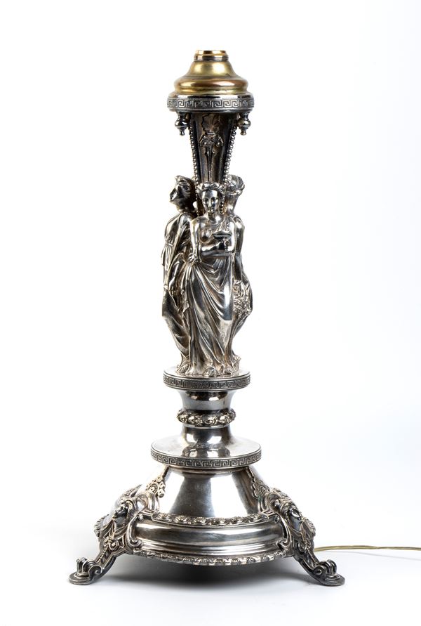 James Dixon &amp; Sons - English silver plated lamp