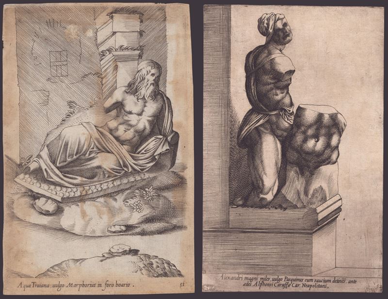 Giovanni Battista Cavalieri - Alexandri Magni Miles, Vuoto Pasquinus... | Acqua Traiana, Vulgo Ma...