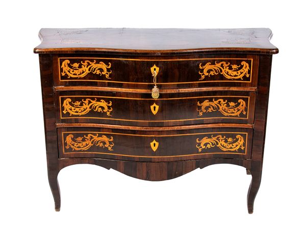 Inlaid rosewood commode