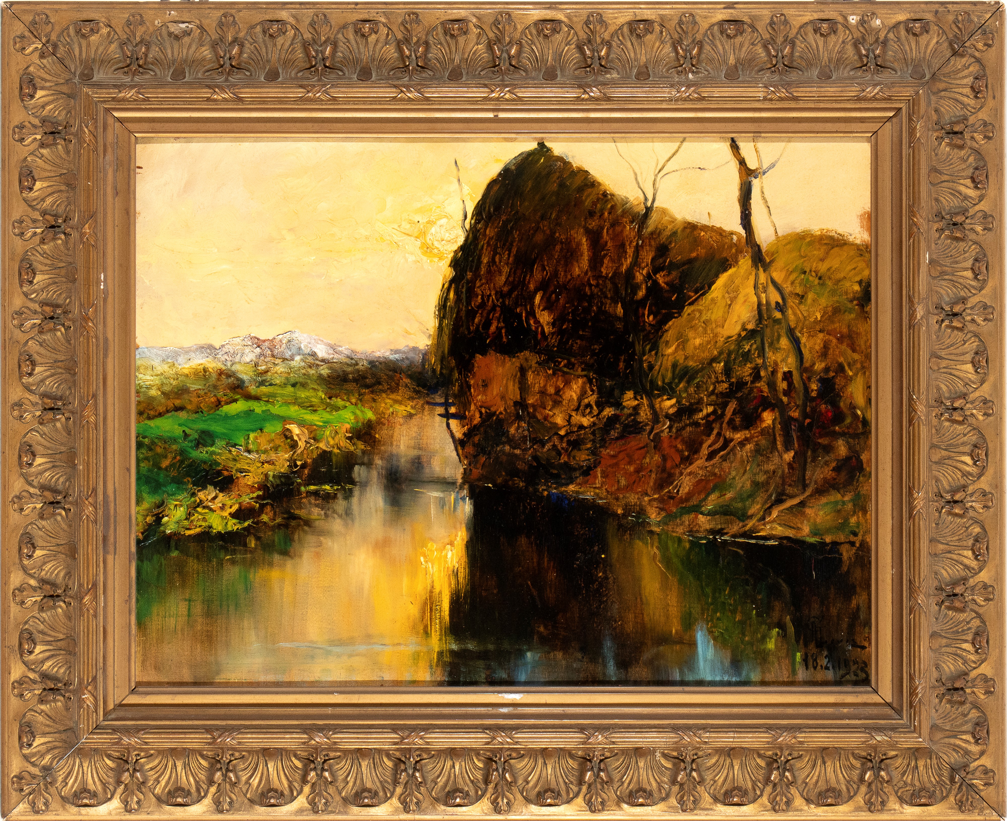 Giuseppe Augusto Levis - Paesaggio con Fiume