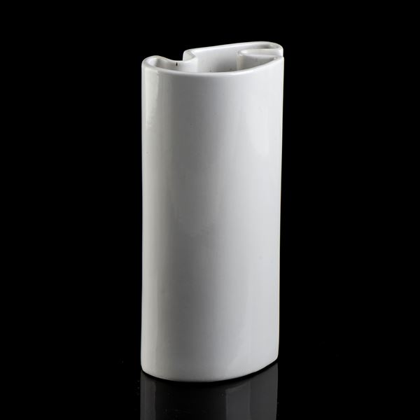 Vase in white vitreous china