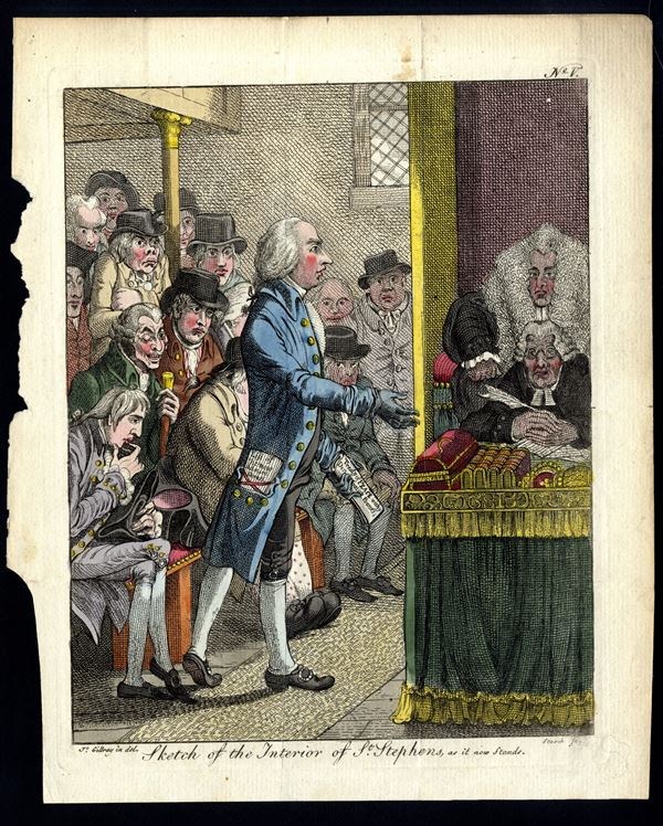 James Gillray - Sketch of the interior of St Stephens, as it now stands
