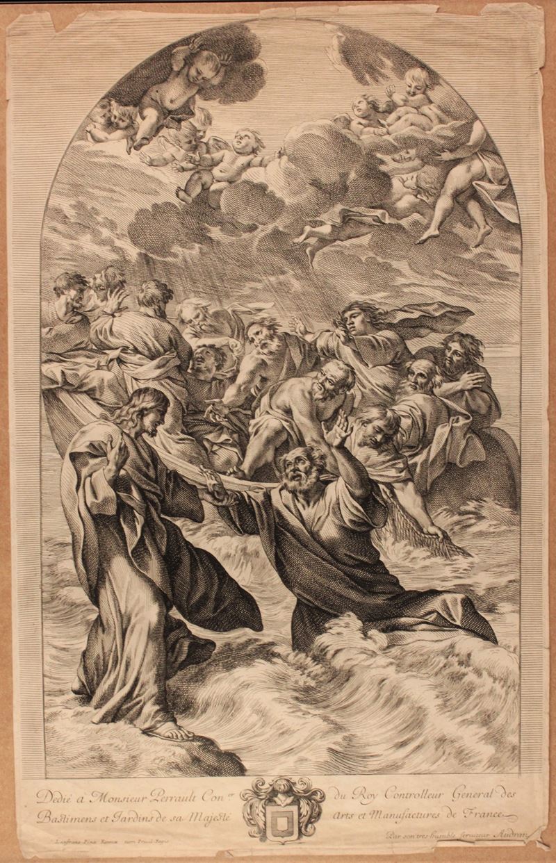 Girard Audran - La Navicella, S. Pietro Salvato dalle Acque