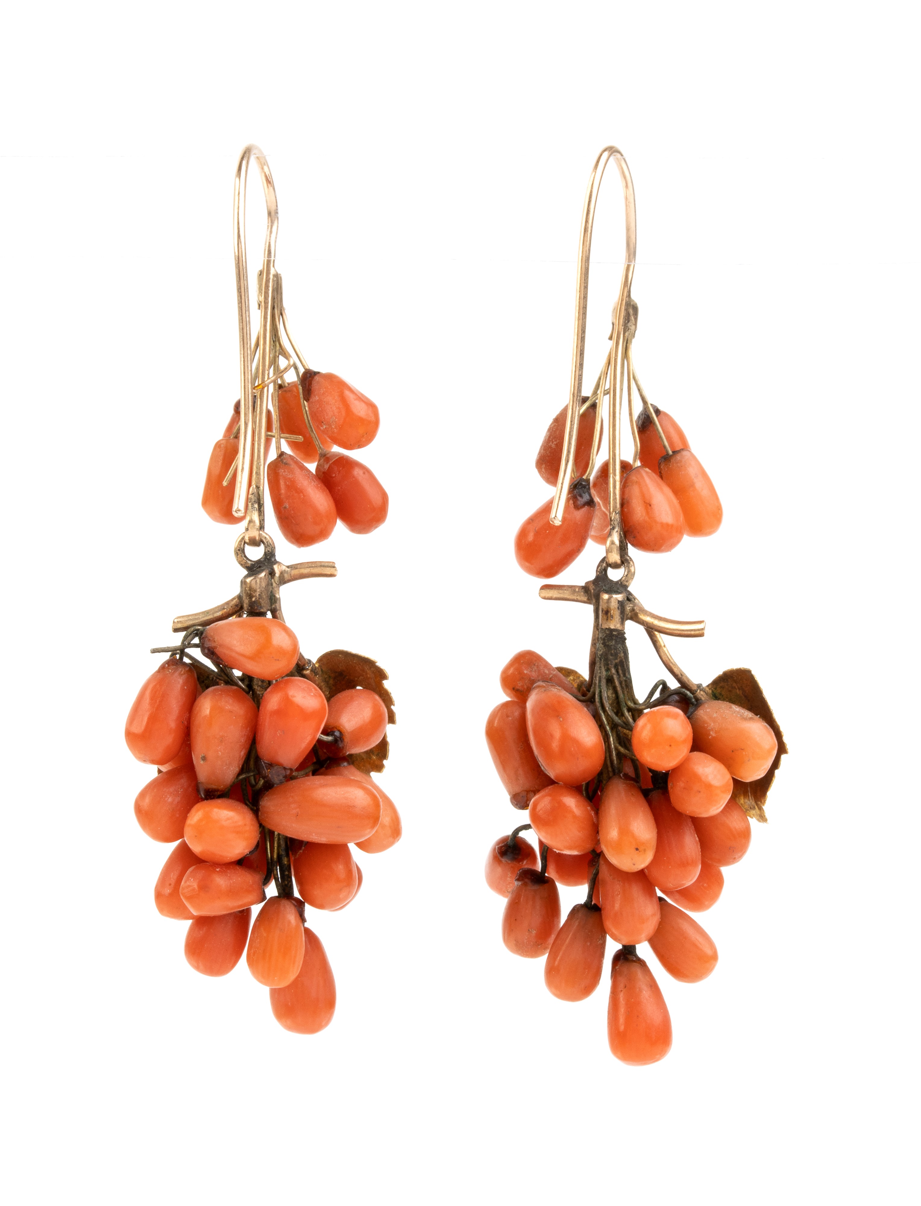 Orecchini in oro con corallo Mediterraneo