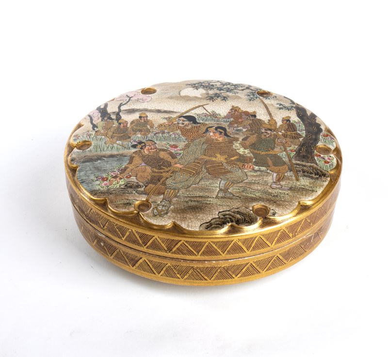 SCATOLA CON COPERCHIO IN CERAMICA SATSUMA