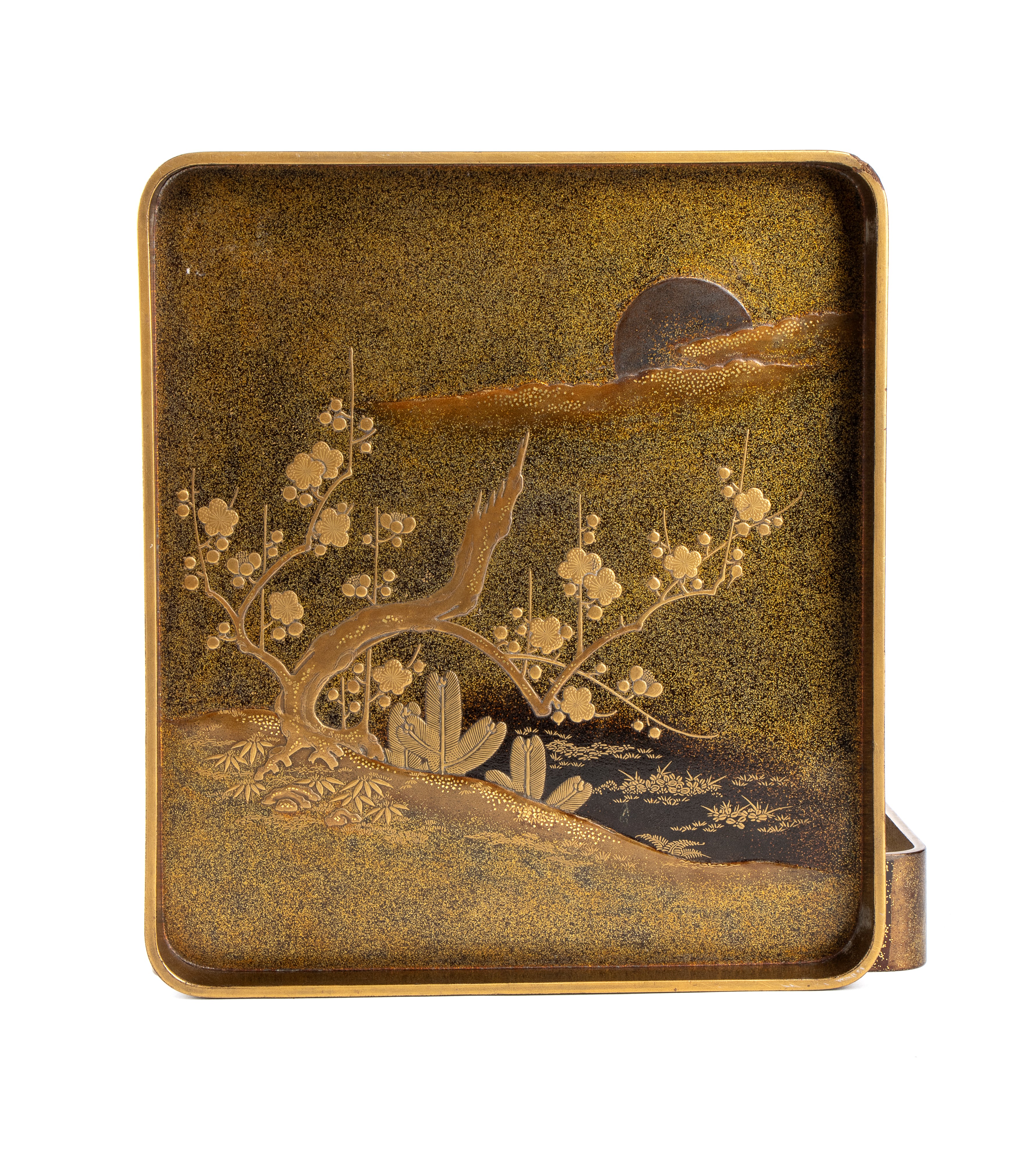 COMPLETO DA SCRITTURA IN LEGNO LACCATO E DORATO (SUZURIBAKO)