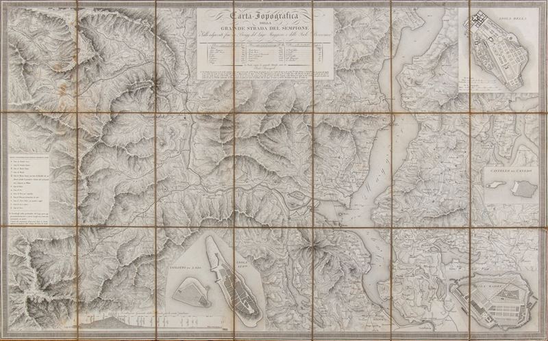 Carta Topografica della Grande Strada del Sempione e Valli Adjacenti Fino a Brigg, del Lago Maggi...