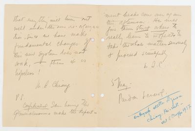 Lettera Autografa di Madame Chiang Kai-shek