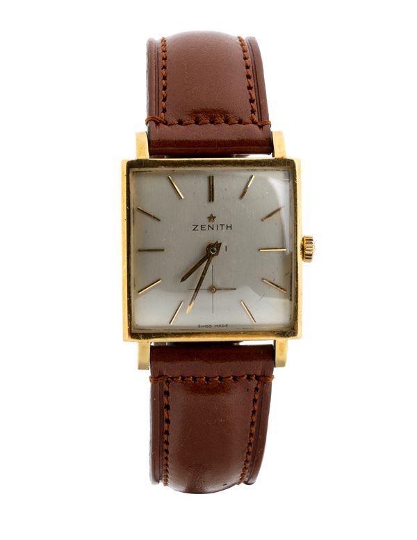 ZENITH - 18K carrè gold wristwatch 