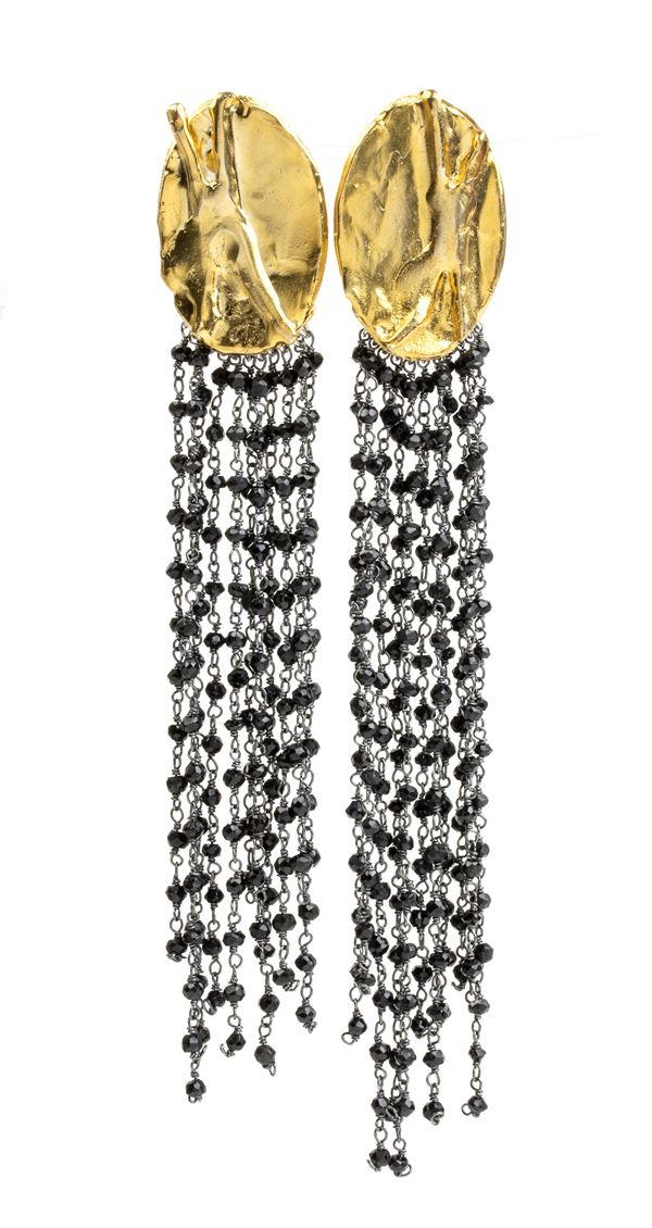 ISABELLA ASTENGO - Golden silver pendant earrings