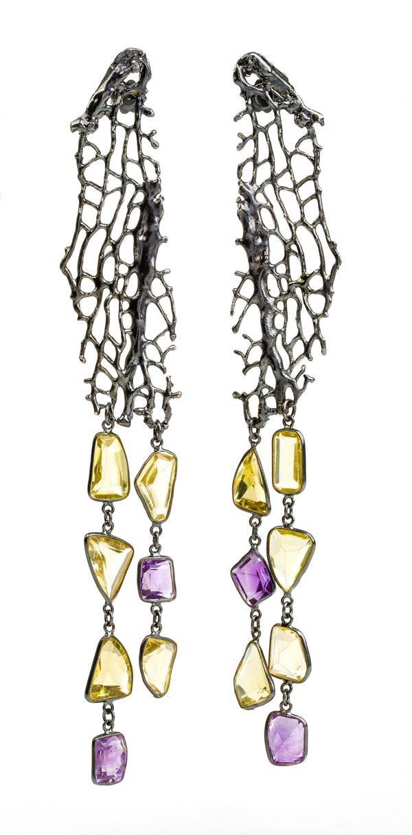 ISABELLA ASTENGO - Silver pendant earrings