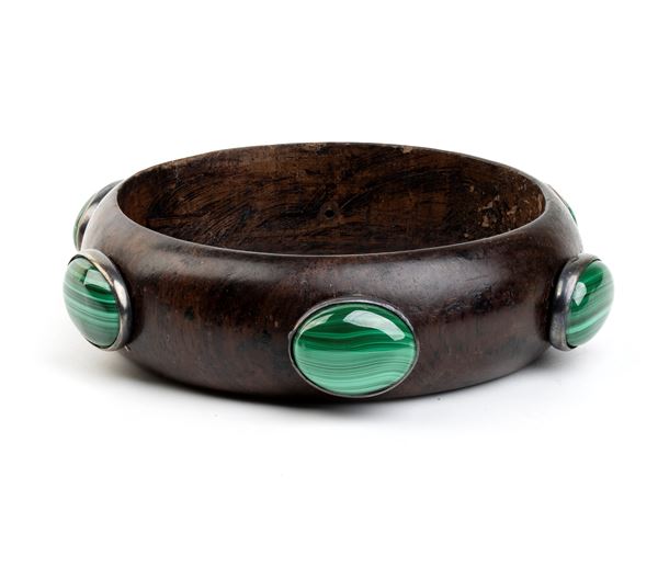 ISABELLA ASTENGO - Wood bracelet with malachite