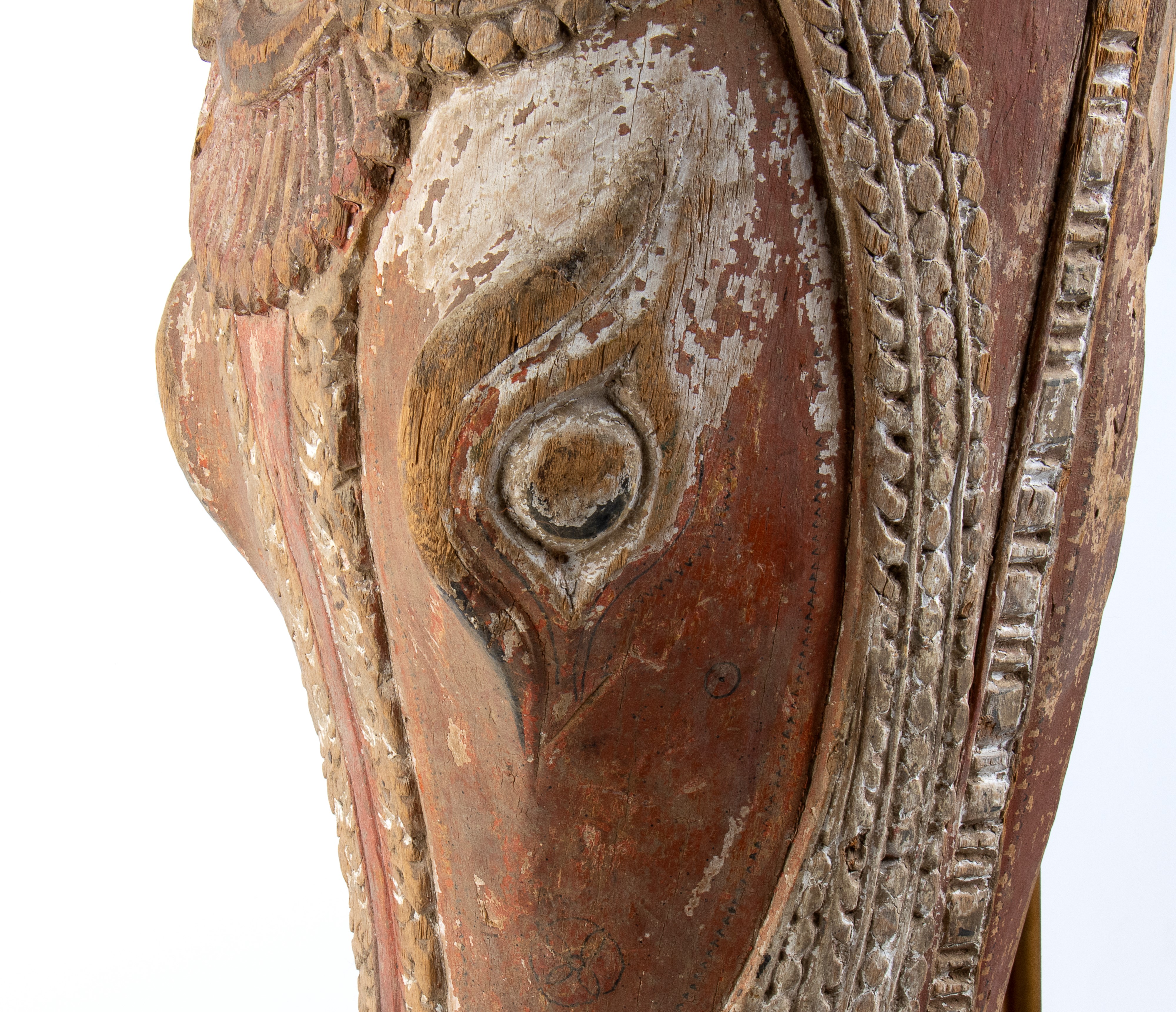Grande Testa di Cavallo in Legno Dipinto