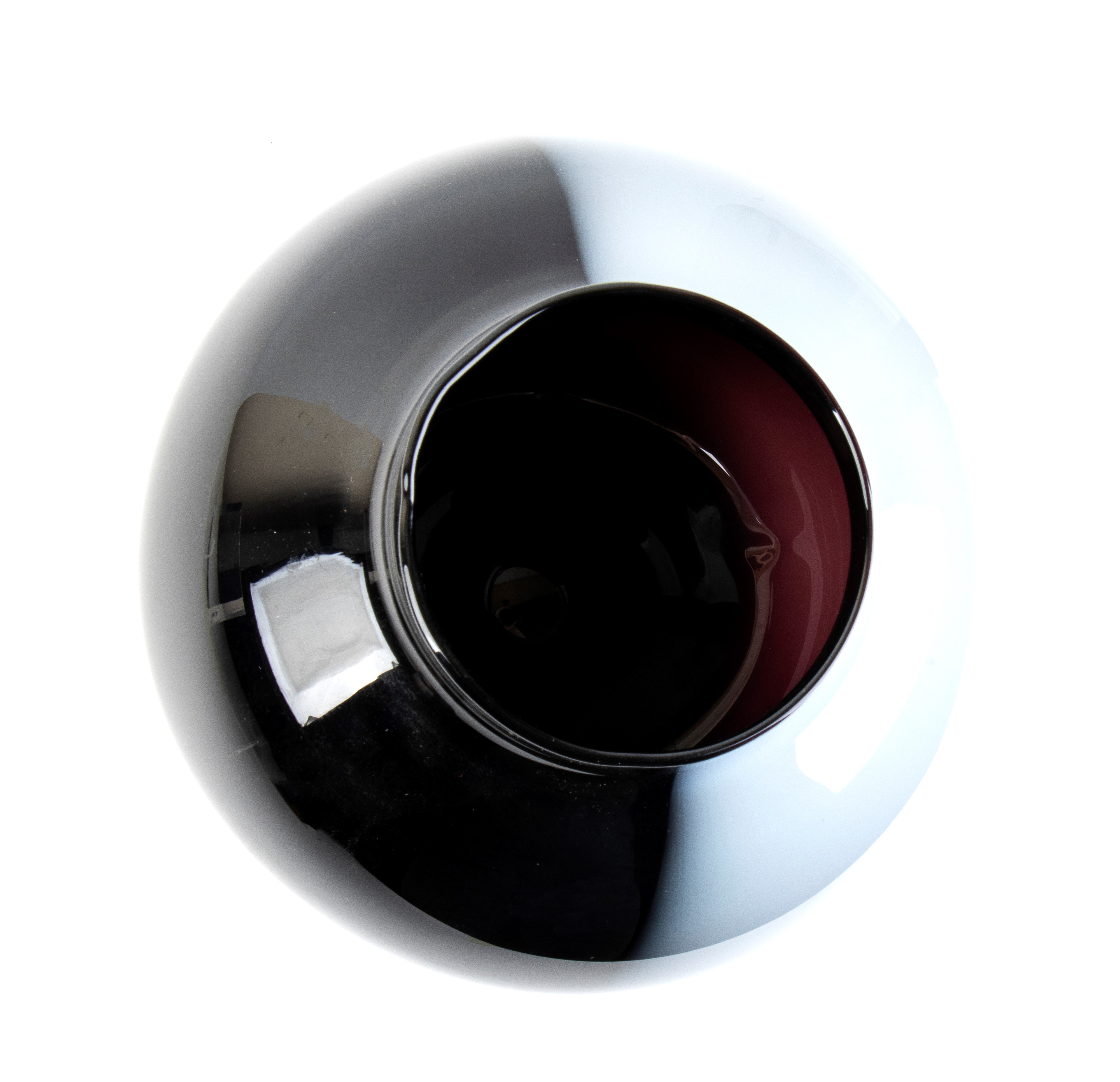 Vaso in vetro di Murano, grigio e nero, altezza 25 cm