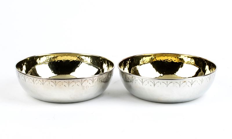 Calegaro - Coppia di Ciotole Italiane in Argento