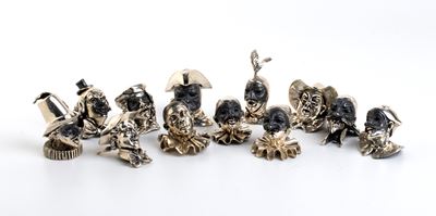 Set di 12 Segnaposto Italiani in Argento