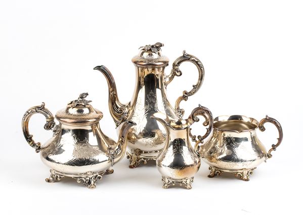 Edward, John &amp; William Barnard - Servizio da tè e caffè Vittoriano inglese in argento