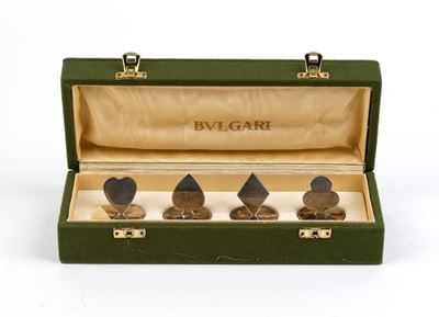 Quattro Segnaposto Inglesi in Argento con Carte da Gioco