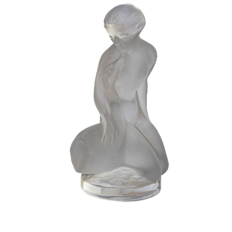 Leda e il Cigno, Scultura in Cristallo Lalique