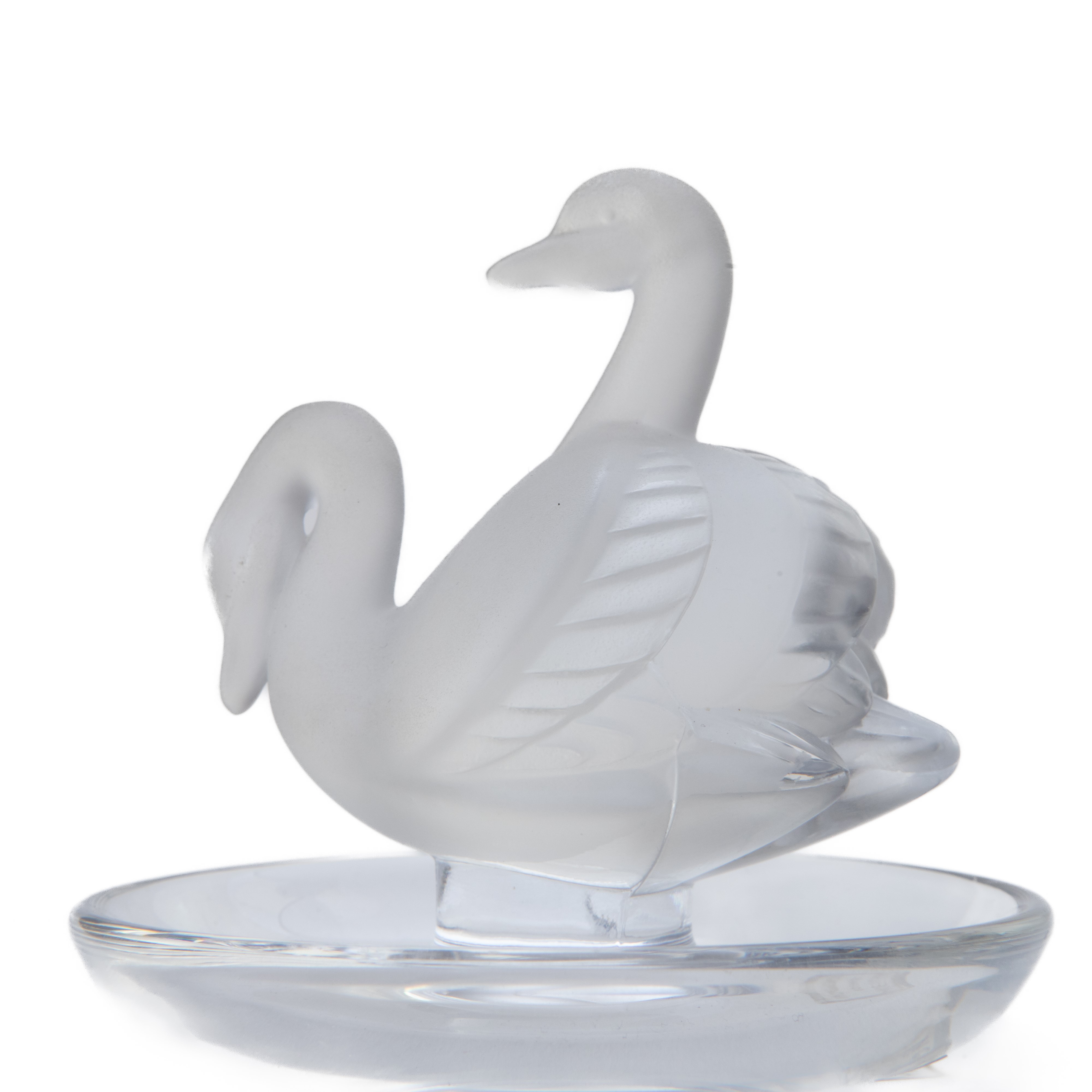 Coppia di Cigni, Scultura in Cristallo Lalique