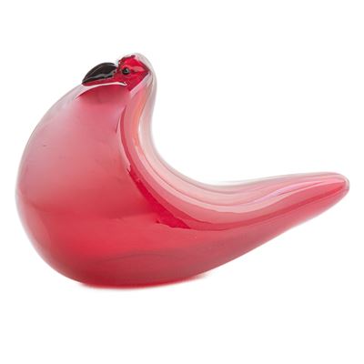 Piccione in Vetro Rosso di Murano