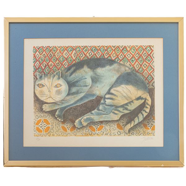 FRANCO GENTILINI : Gatto, multiplo su carta  - Asta Smart Auction: arredi, dipinti, sculture, argenti e altro a prezzi vantaggiosi - Bertolami Fine Art - Casa d'Aste