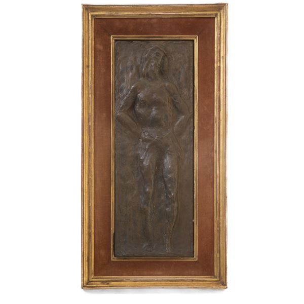 SILVIO OLIVO - Ecce Homo, bronze bas-relief sculpture