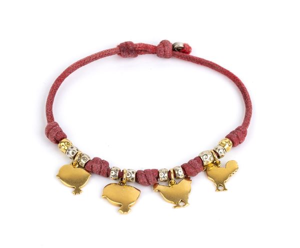 POMELLATO - Dodo collection, gold and silver lanyard bracelet 