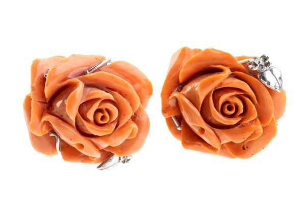 Cerasuolo coral gold earrings 