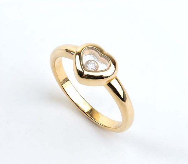 CHOPARD - Happy Diamond collection, diamond gold ring 