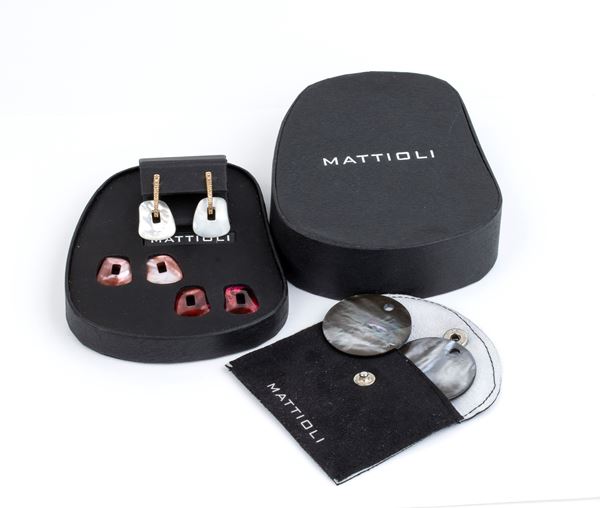 MATTIOLI - Gold earrings with coloured stones