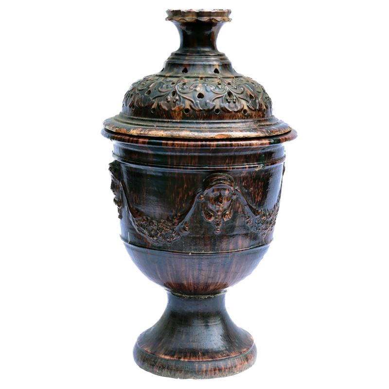 Coppia di Bracieri da Serra in Ceramica,