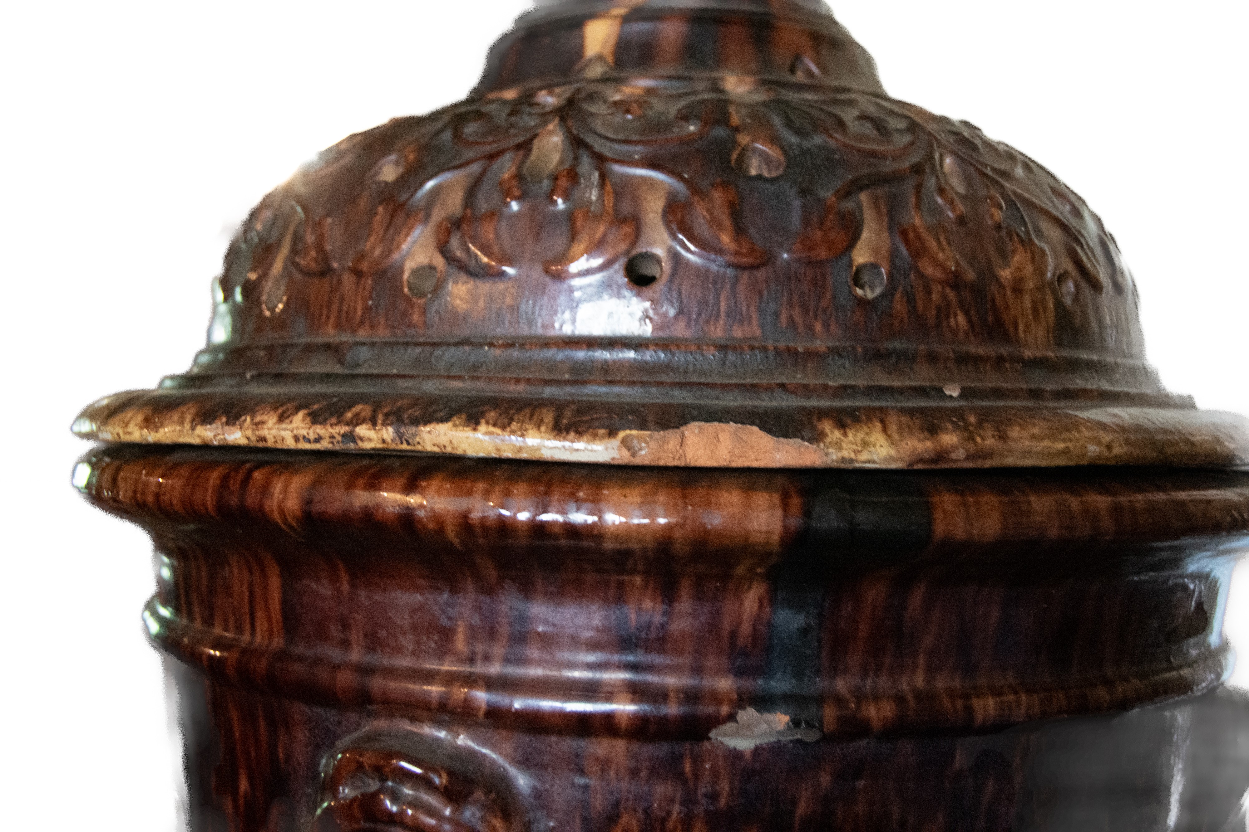 Coppia di Bracieri da Serra in Ceramica,