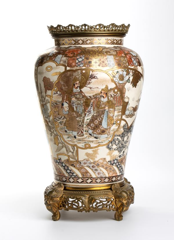 Japanese Satsuma vase mounted on French bronze