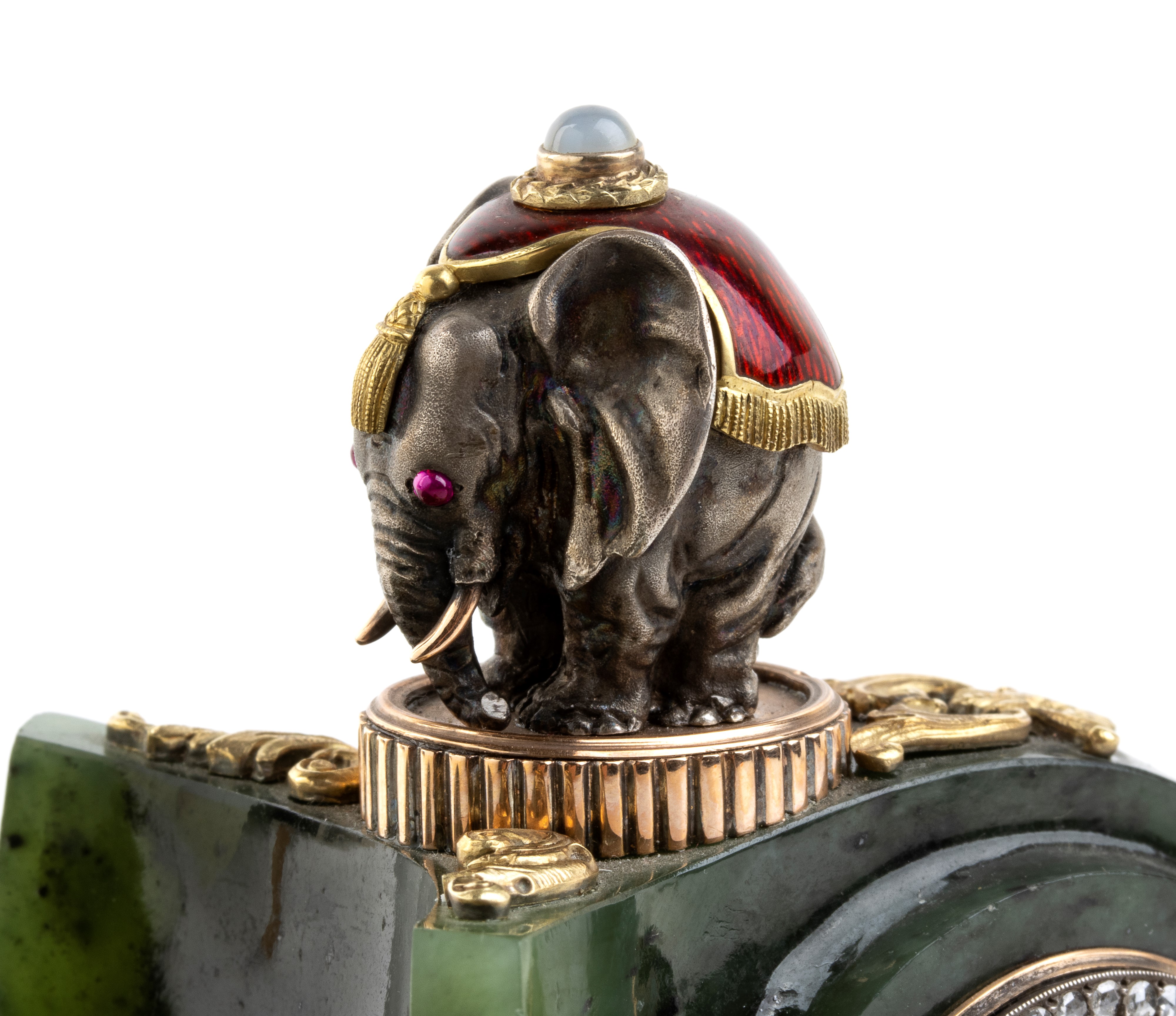 Fabergé Carl - Importante Kovsh in Nefrite e Smalto Guilloché, Firmata Fabergé