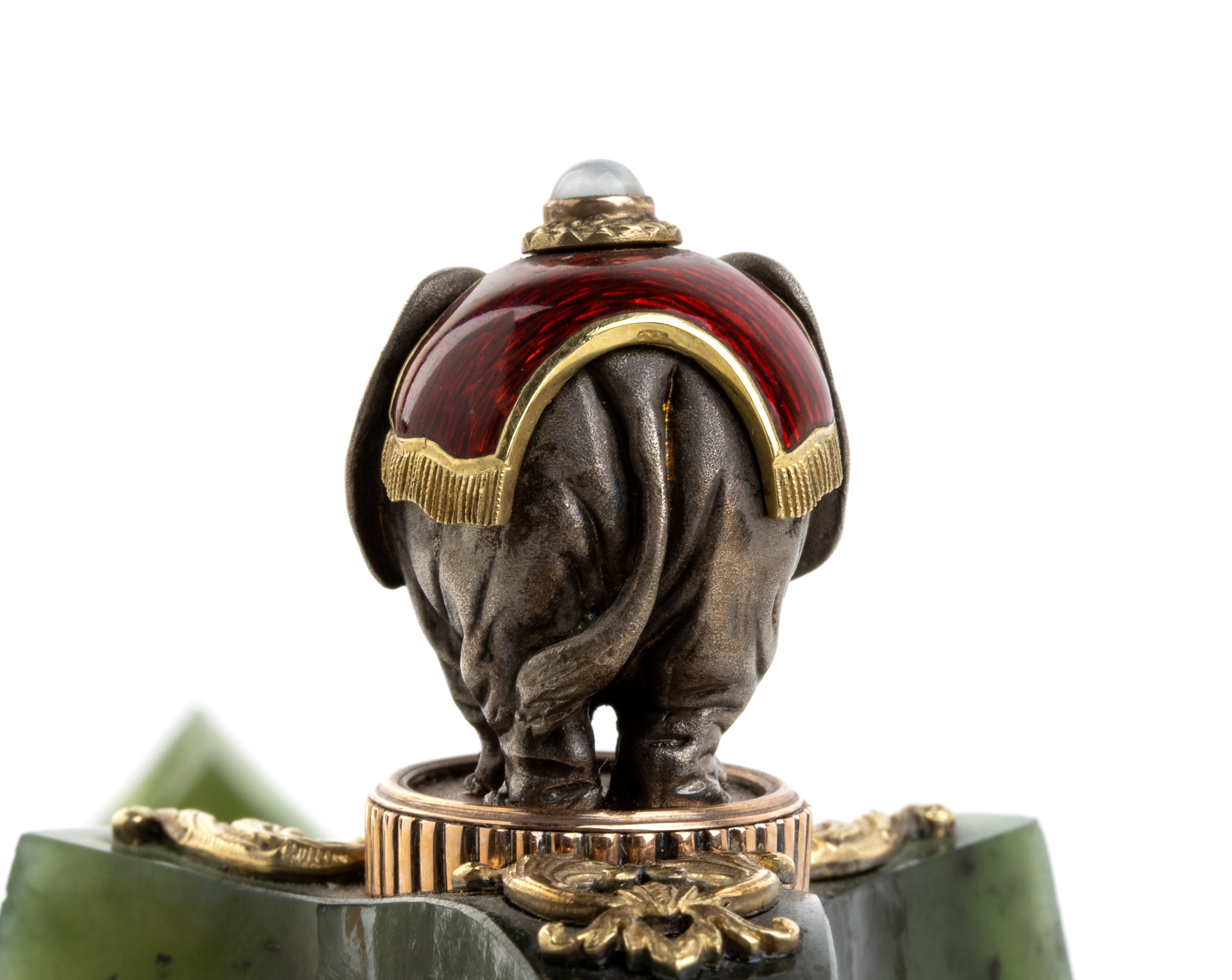 Fabergé Carl - Importante Kovsh in Nefrite e Smalto Guilloché, Firmata Fabergé