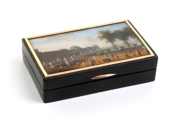 JEAN-FRAN&#199;OIS  LEBELLE (attivo in Francia, 1806 - 1836) - French tortoiseshell snuffbox with miniature