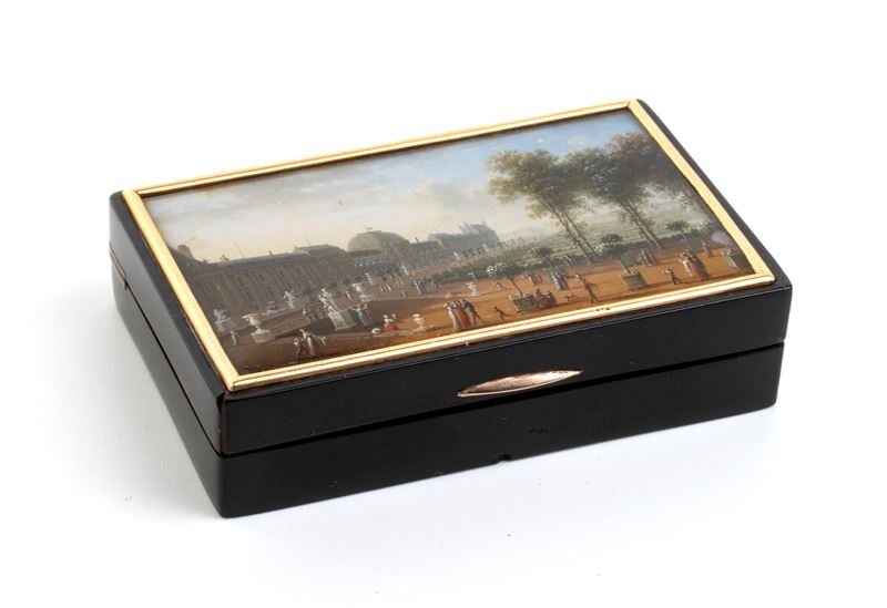 Jean-françois Lebelle (attivo in Francia, 1806 - 1836) - Tabacchiera Francese in Tartaruga con Mi...