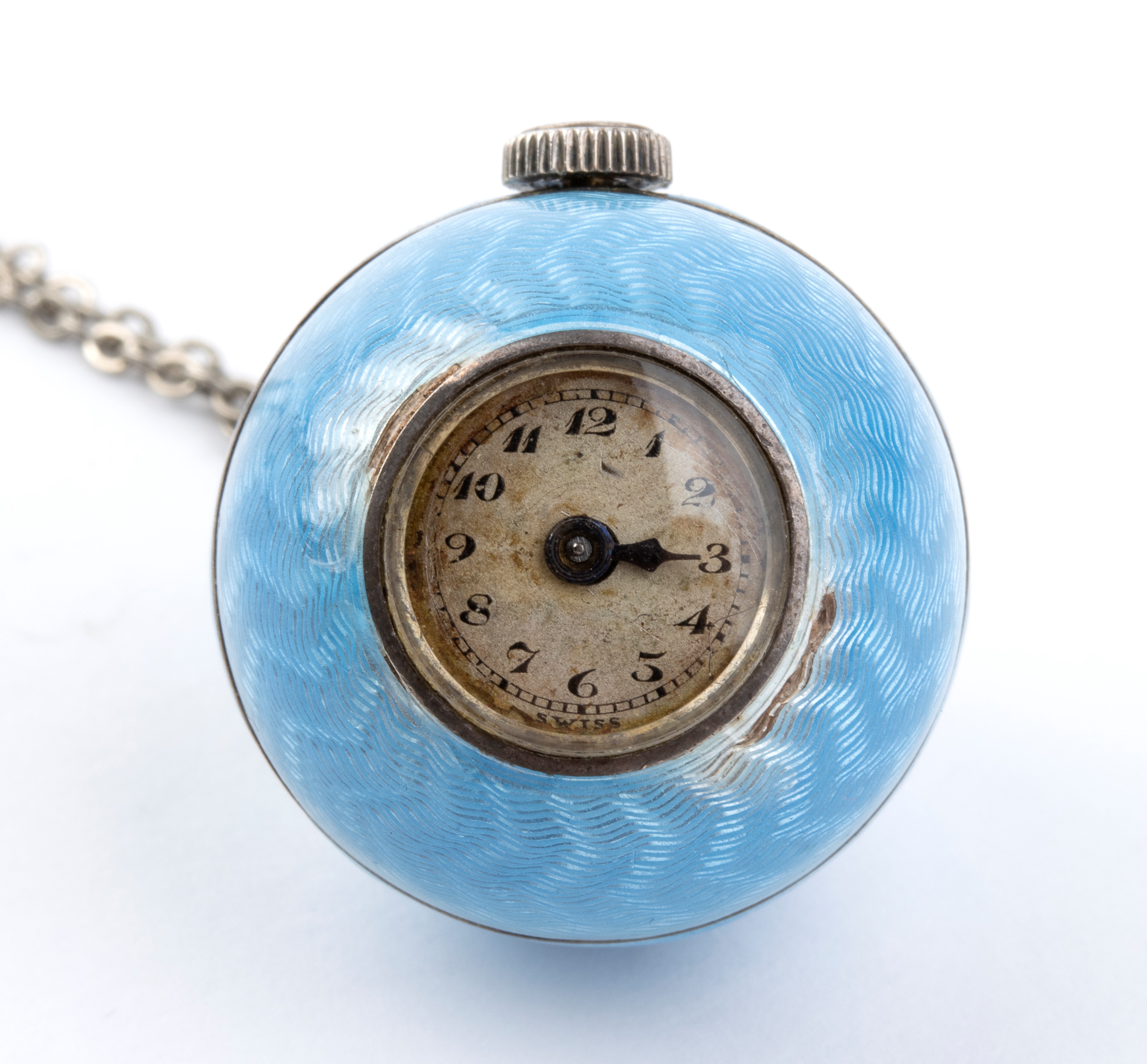 Iuvenia - Orologio da collo Art Déco in argento e smalti