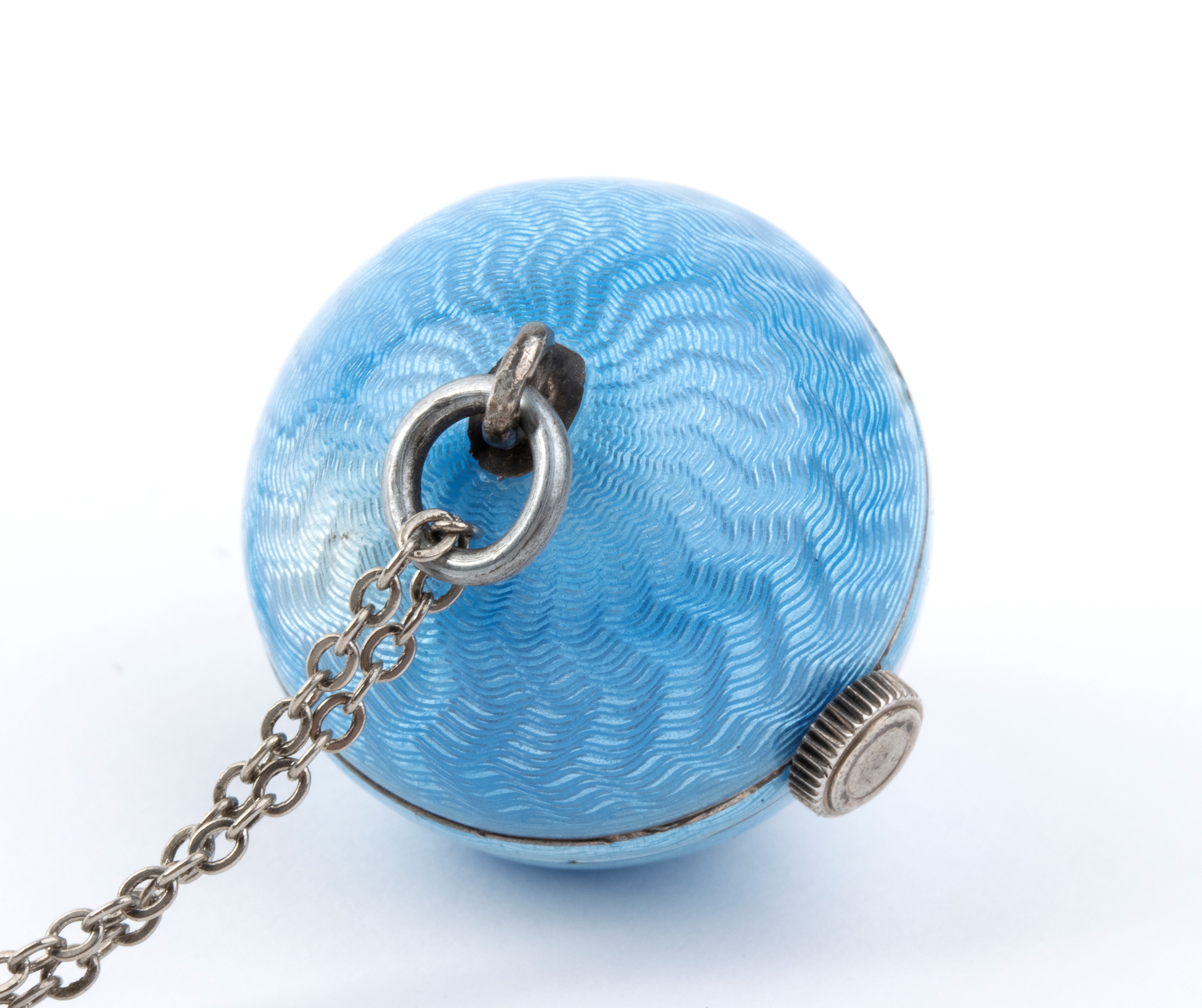 Iuvenia - Orologio da collo Art Déco in argento e smalti