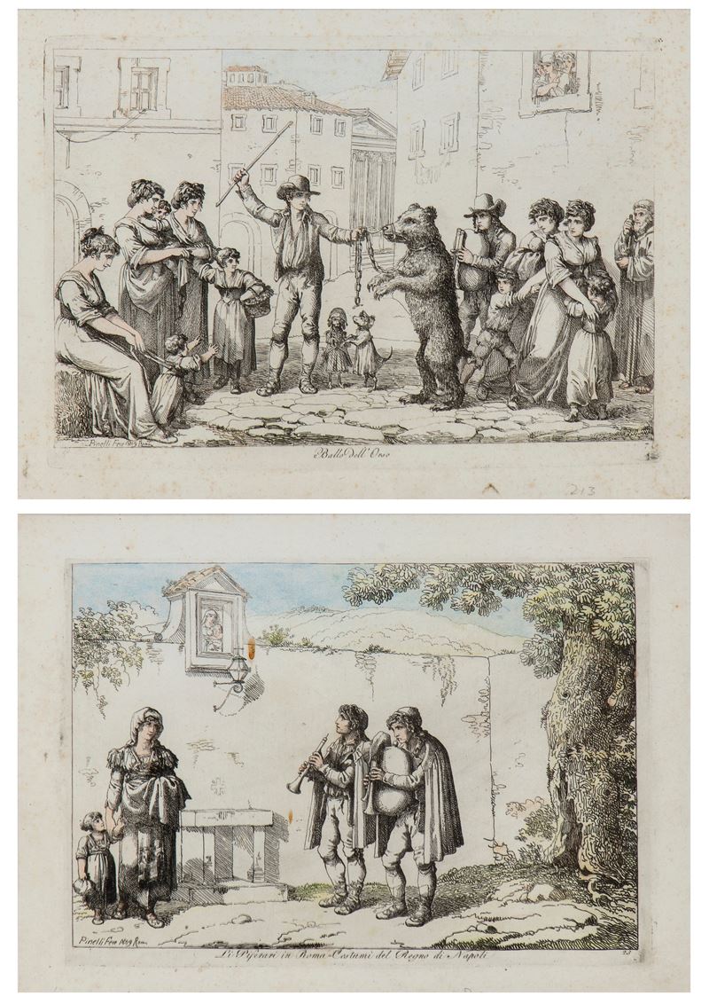 Bartolomeo Pinelli - Ballo Dell'orso | Li Piferari in Roma – Costumi del Regno di Napoli