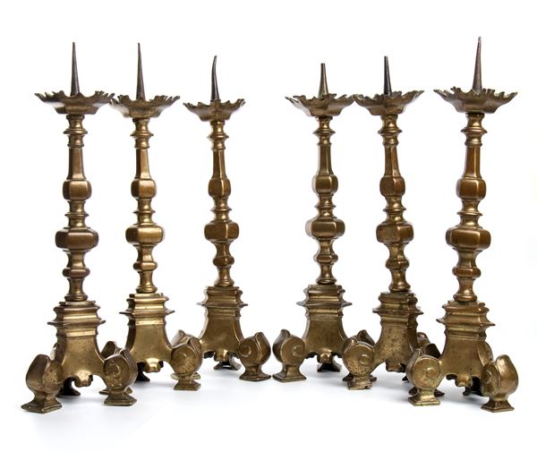 Six altar candlesticks