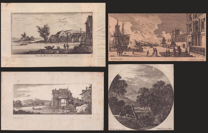 Lotto di quattro incisioni