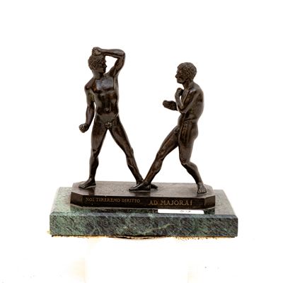 Lottatori , Gruppo in Bronzo a Patina Bruna