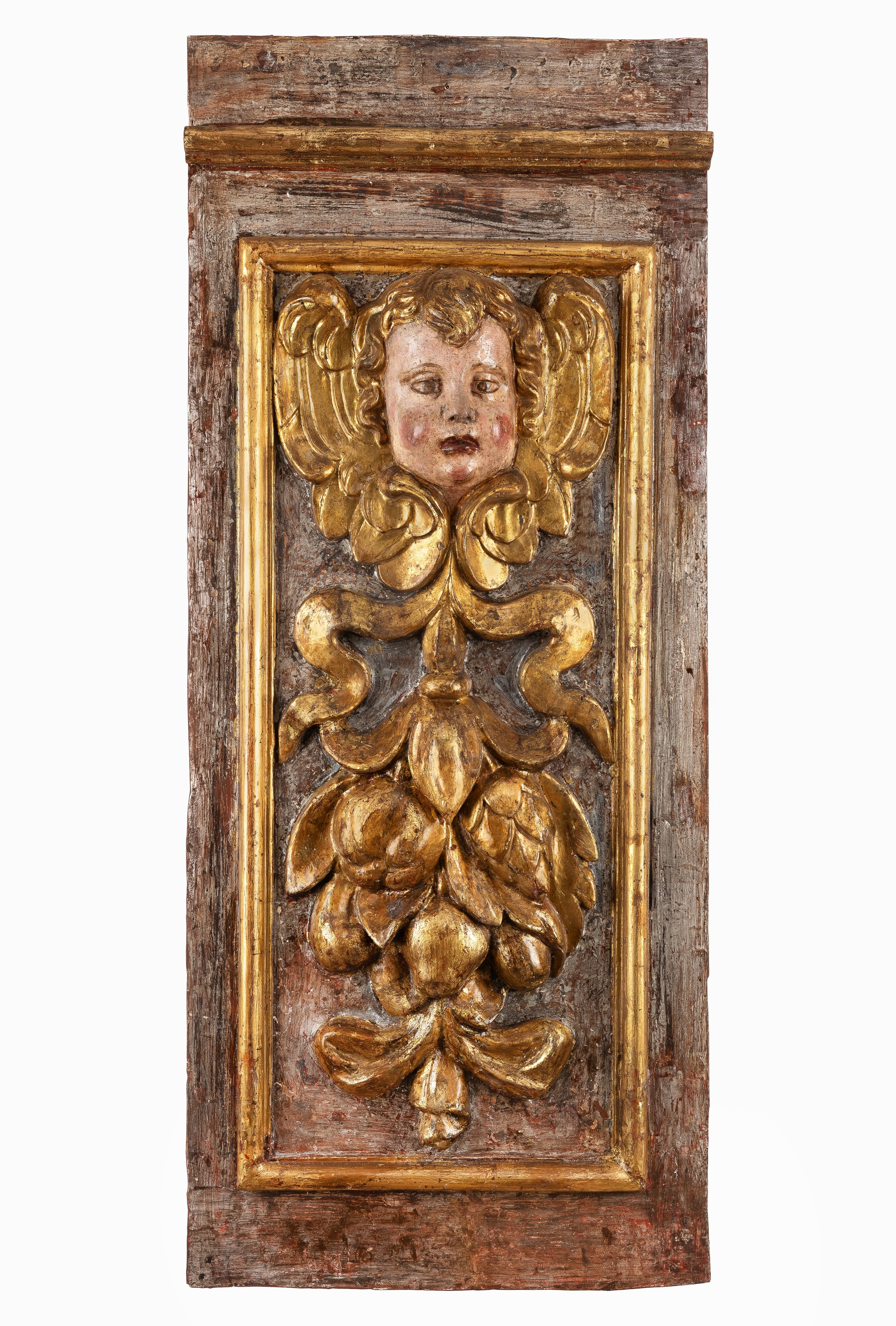 Coppia di Panelli Italiani Raffigurante Putti