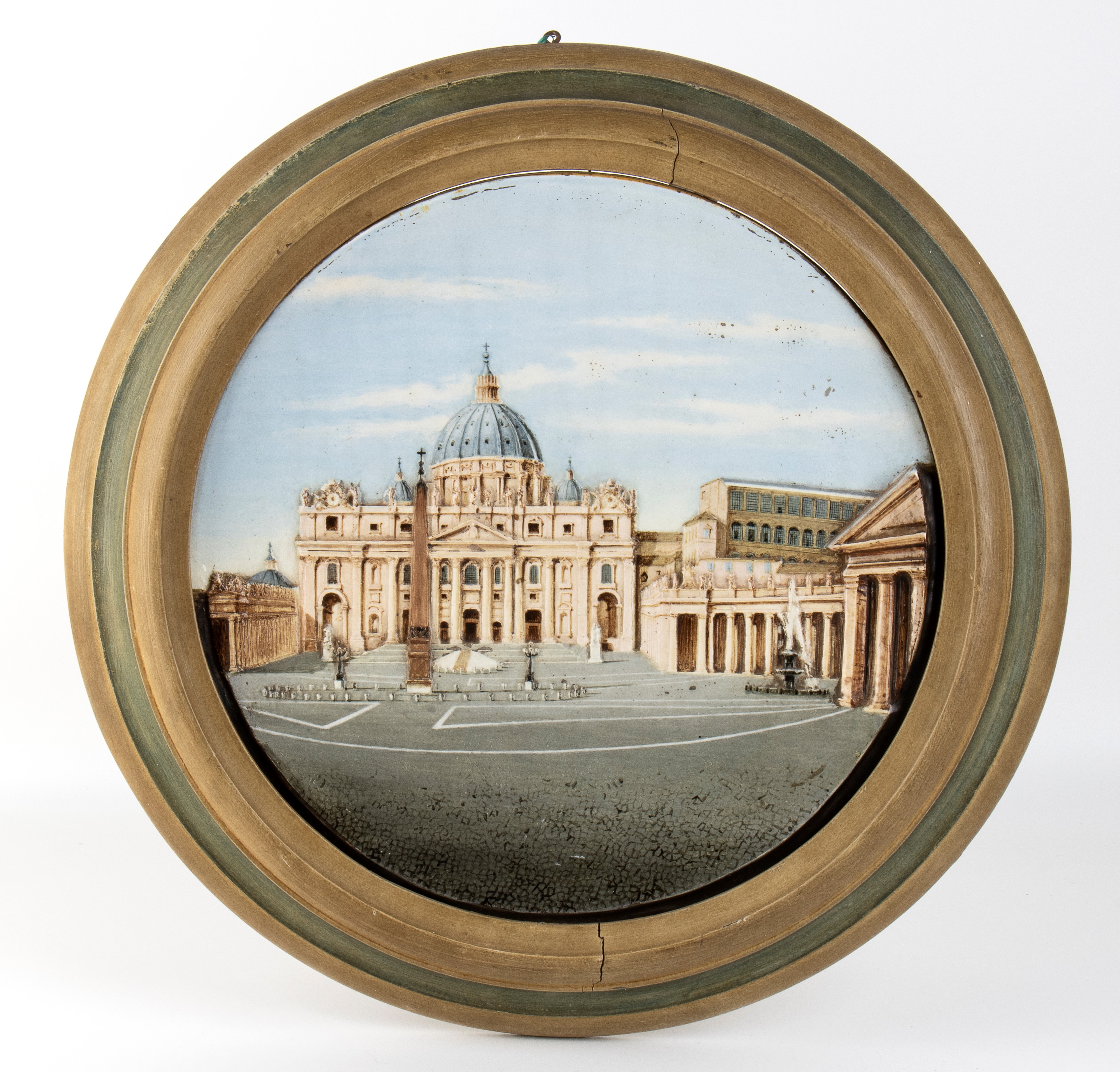 Luigi Baracconi - Grande Piatto con la Veduta della Basilica di San Pietro