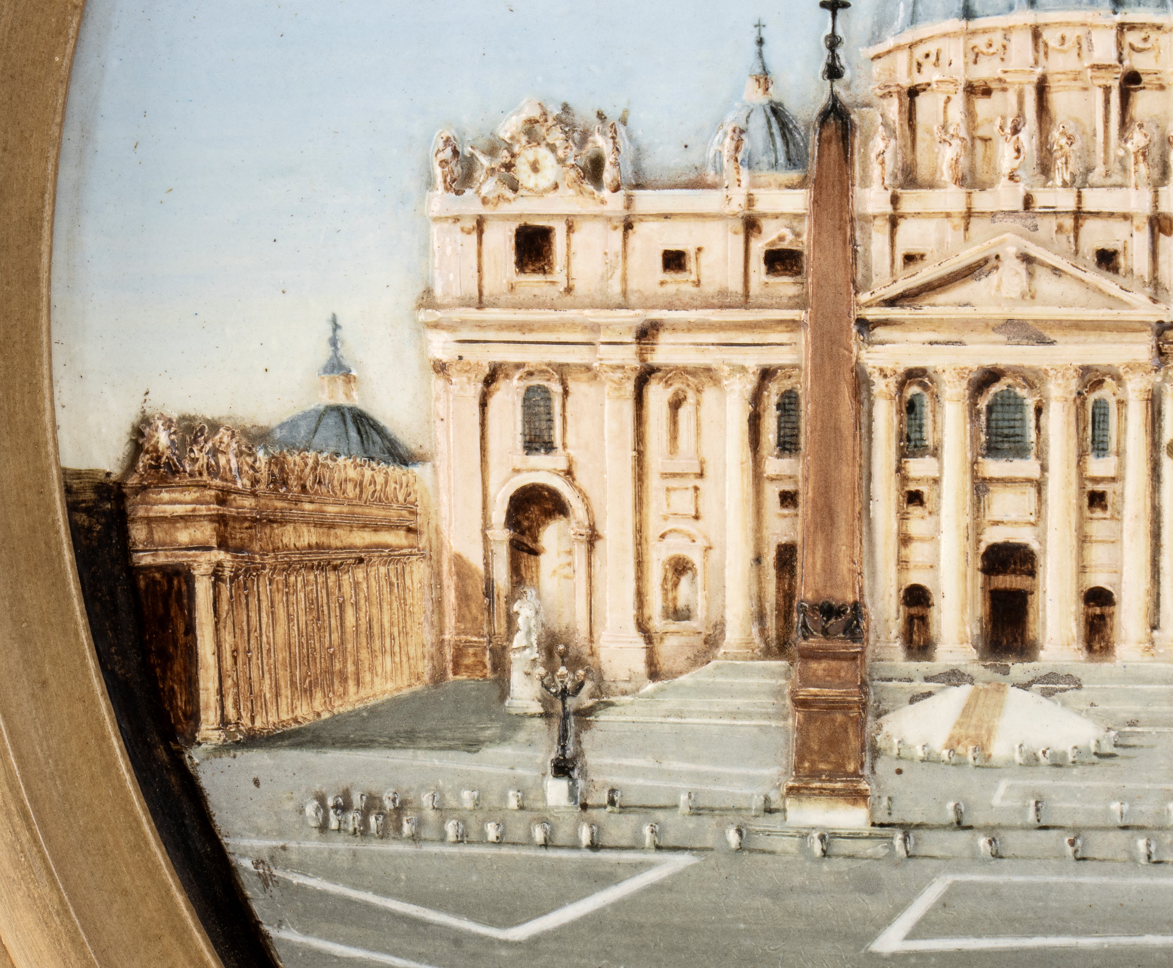 Luigi Baracconi - Grande Piatto con la Veduta della Basilica di San Pietro