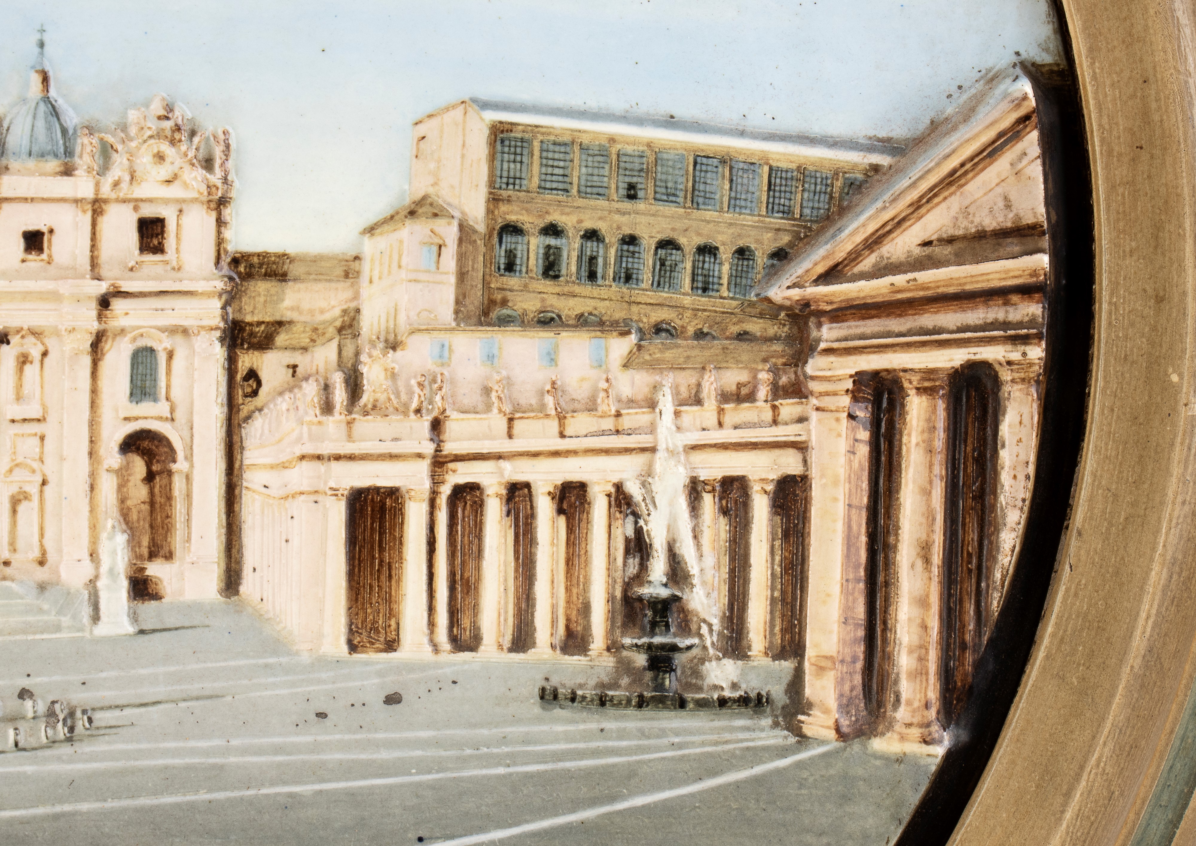 Luigi Baracconi - Grande Piatto con la Veduta della Basilica di San Pietro