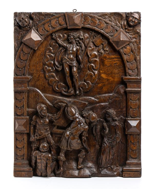The Resurrection  (Northern Europe, 16th-17th century)  - Oak or sessile oak wood - Auction Sculpture and Small Bronzes from 15th to 19th Century - Bertolami Fine Art - Casa d'Aste